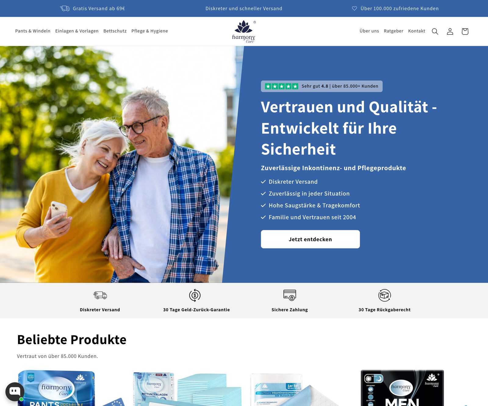 Harmoney Care Shop Vorschau